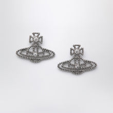  Vivienne Westwood Platinum Orb logo earrings