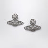 Vivienne Westwood Platinum Orb logo earrings