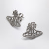 Vivienne Westwood Platinum Orb logo earrings