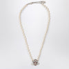 Vivienne Westwood Kitty Pearl necklace with platinum finish