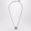 Vivienne Westwood Kitty Pearl necklace with platinum finish