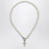 Vivienne Westwood Aleksa Pearl Necklace with Platinum Finish