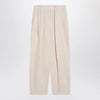 Stella McCartney Wide butter-coloured pants in linen blend