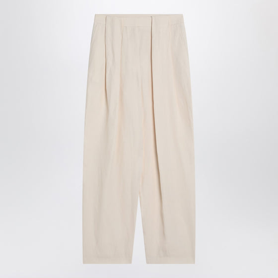 Stella McCartney Wide butter-coloured pants in linen blend
