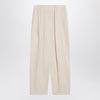Stella McCartney Wide butter-coloured pants in linen blend