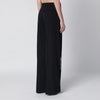 Stella McCartney Black wool trousers with floral embroidery