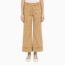  QUELLEDUE Desert-coloured cotton trousers