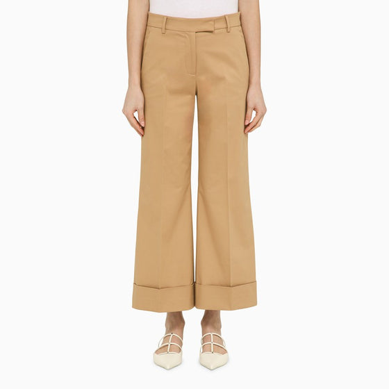 QUELLEDUE Desert-coloured cotton trousers