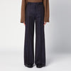 QUELLEDUE Blue wool-blend pinstripe trousers