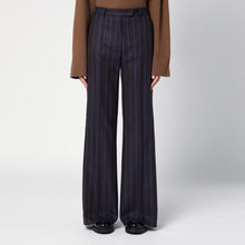  QUELLEDUE Blue wool-blend pinstripe trousers