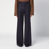 QUELLEDUE Blue wool-blend pinstripe trousers