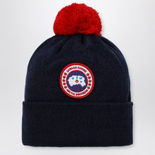  Canada Goose Navy blue wool bonnet with pon pon