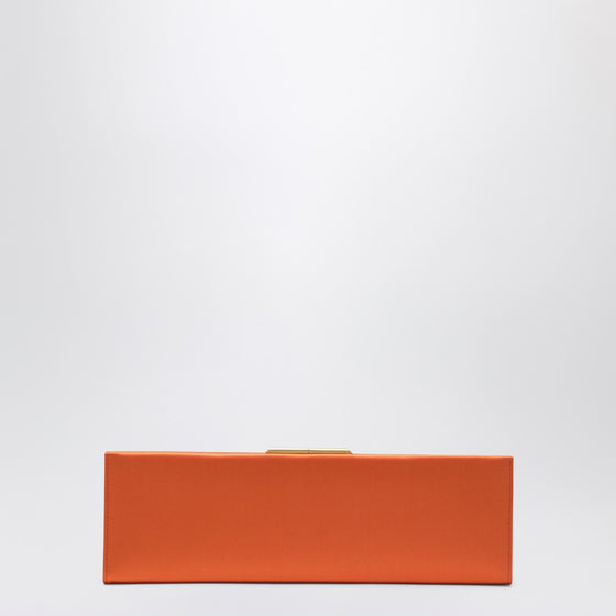 Saint Laurent Midnight Clutch Large in Orange Satin