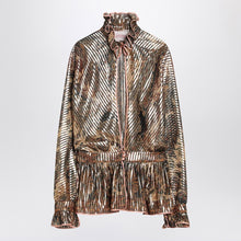  Valentino Loose pleated silk-blend shirt