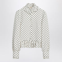  Valentino White single-breasted jacket with black polka dots