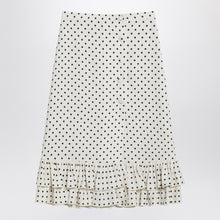  Valentino Ivory polka-dot skirt with ruffles