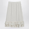 Valentino Ivory polka-dot skirt with ruffles