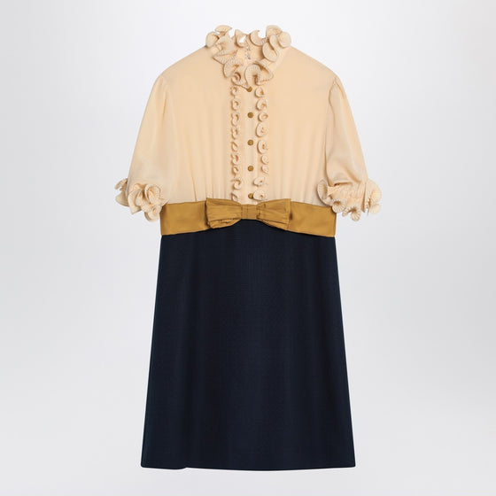 Valentino Mini dress with ruffles and bow in silk