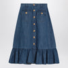 Valentino Blue denim midi skirt