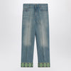 Valentino Faded blue jeans with jacquard background