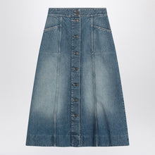  Valentino Washed denim midi skirt