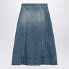 Valentino Washed denim midi skirt