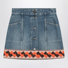  Valentino Denim mini skirt with jacquard trim
