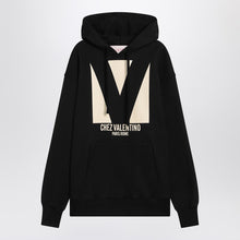  Black sweatshirt with Chez Valentino print