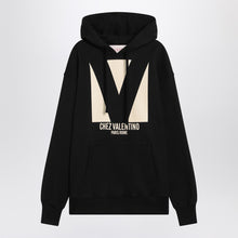  Black sweatshirt with Chez Valentino print