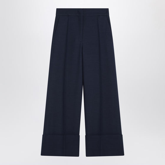 Valentino Indigo pants in wool and silk