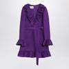 Valentino Purple wool and silk mini dress