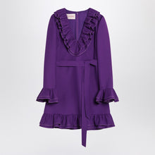  Valentino Purple wool and silk mini dress