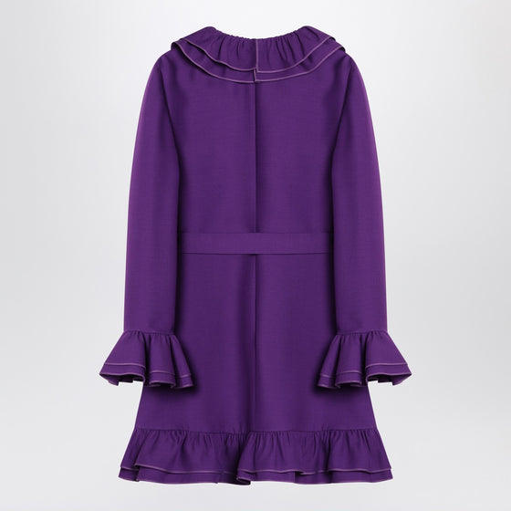 Valentino Purple wool and silk mini dress