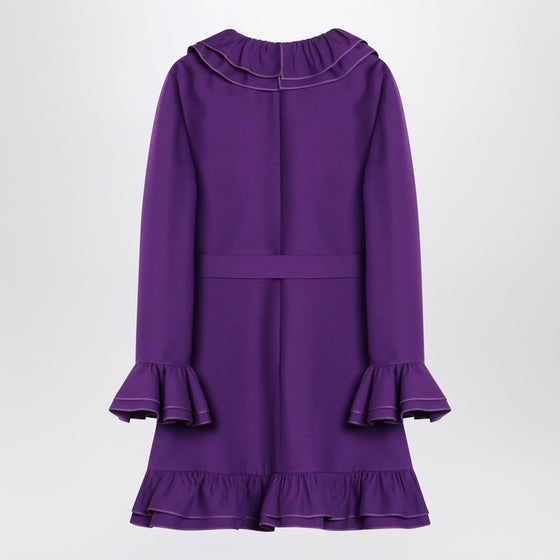 Valentino Purple wool and silk mini dress