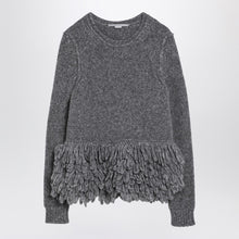  Stella McCartney Grey wool sweater with feather insert