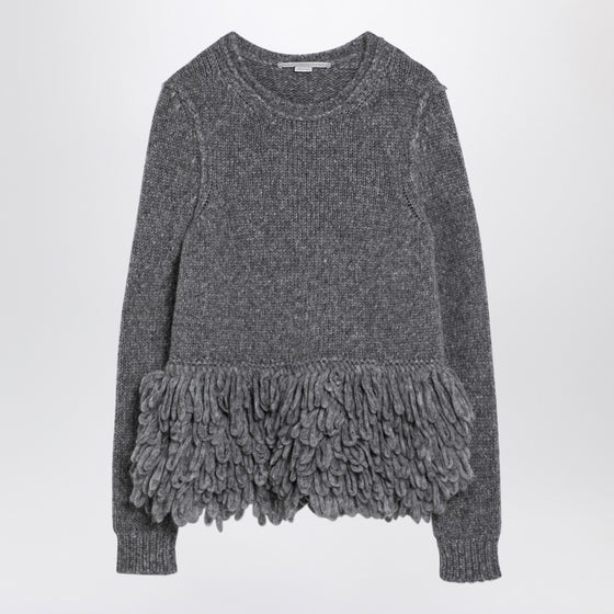 Stella McCartney Grey wool sweater with feather insert