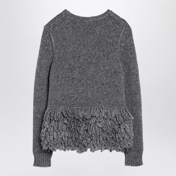 Stella McCartney Grey wool sweater with feather insert