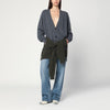 Stella McCartney Grey/dark green cardigan with crossed sleeves