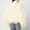 Stella McCartney White wool bomber jacket with fringes