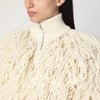 Stella McCartney White wool bomber jacket with fringes