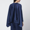 Stella McCartney Navy blue oversized viscose satin blouse