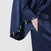 Stella McCartney Navy blue oversized viscose satin blouse