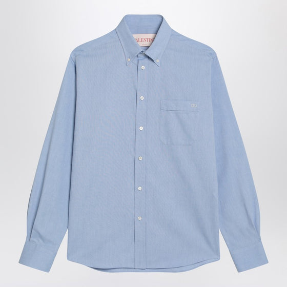 Valentino Light blue button-down shirt in cotton