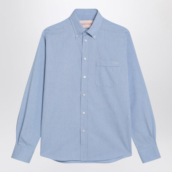 Valentino Light blue button-down shirt in cotton