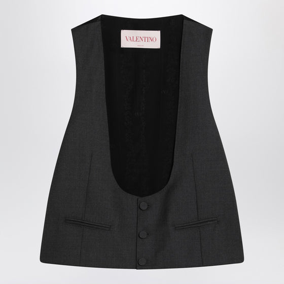 Valentino Charcoal grey vest in wool