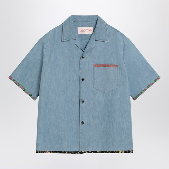 Valentino Denim shirt with floral trims