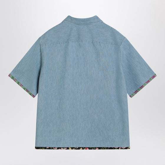 Valentino Denim shirt with floral trims