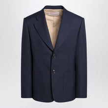  Valentino Blue single-breasted wool jacket