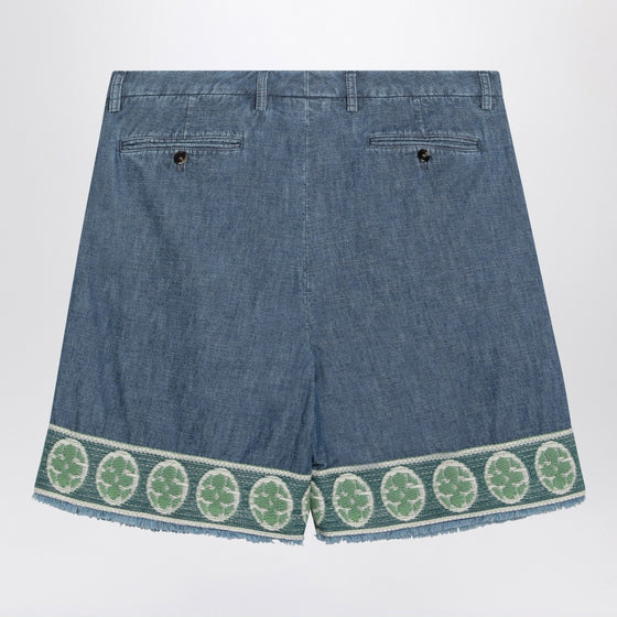Valentino Blue bermuda short with jacquard bottom