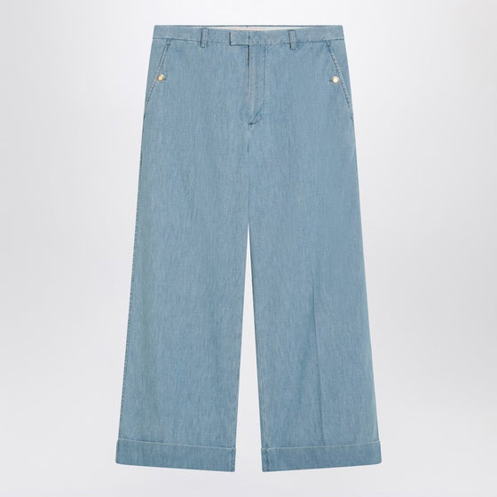 Valentino Light blue wide jeans with cuff